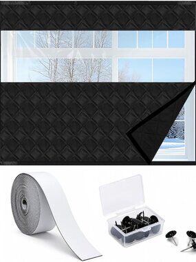 79x59 Inch Thermal Window Insulation Kit for Winter - Energy Saving, Black